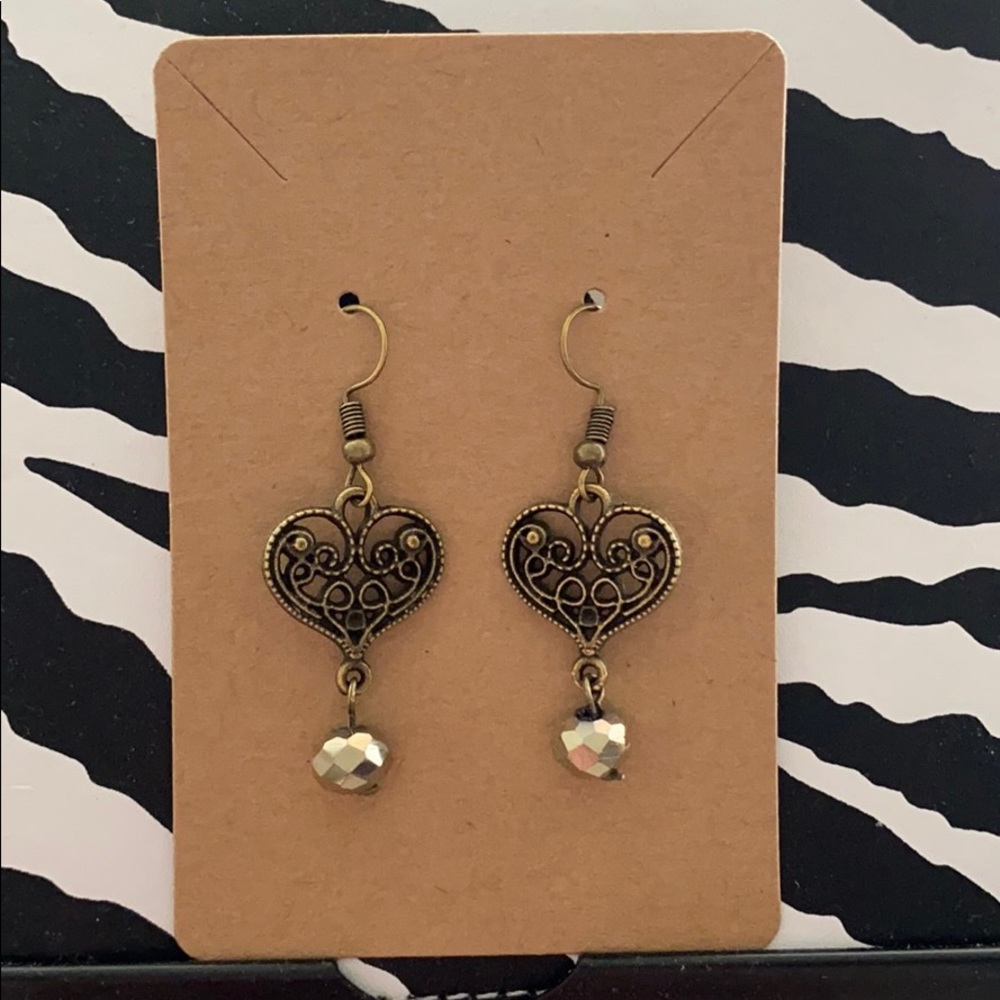 beautiful Bronze Heart Earrings